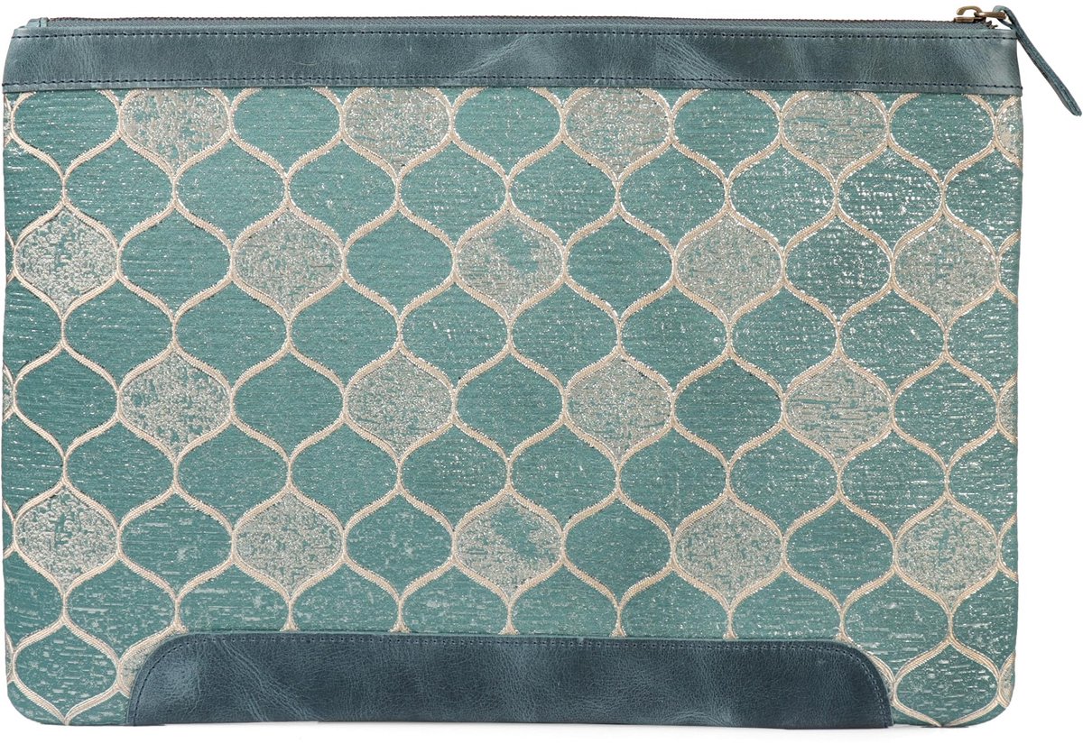 SnelShoppen - Lederen Laptop Sleeve 13 inch voor MacBook M1 M2 M3 Pro Max - Stijlvolle Bescherming, Blauw, Geschikt voor Werk, School en Reizen