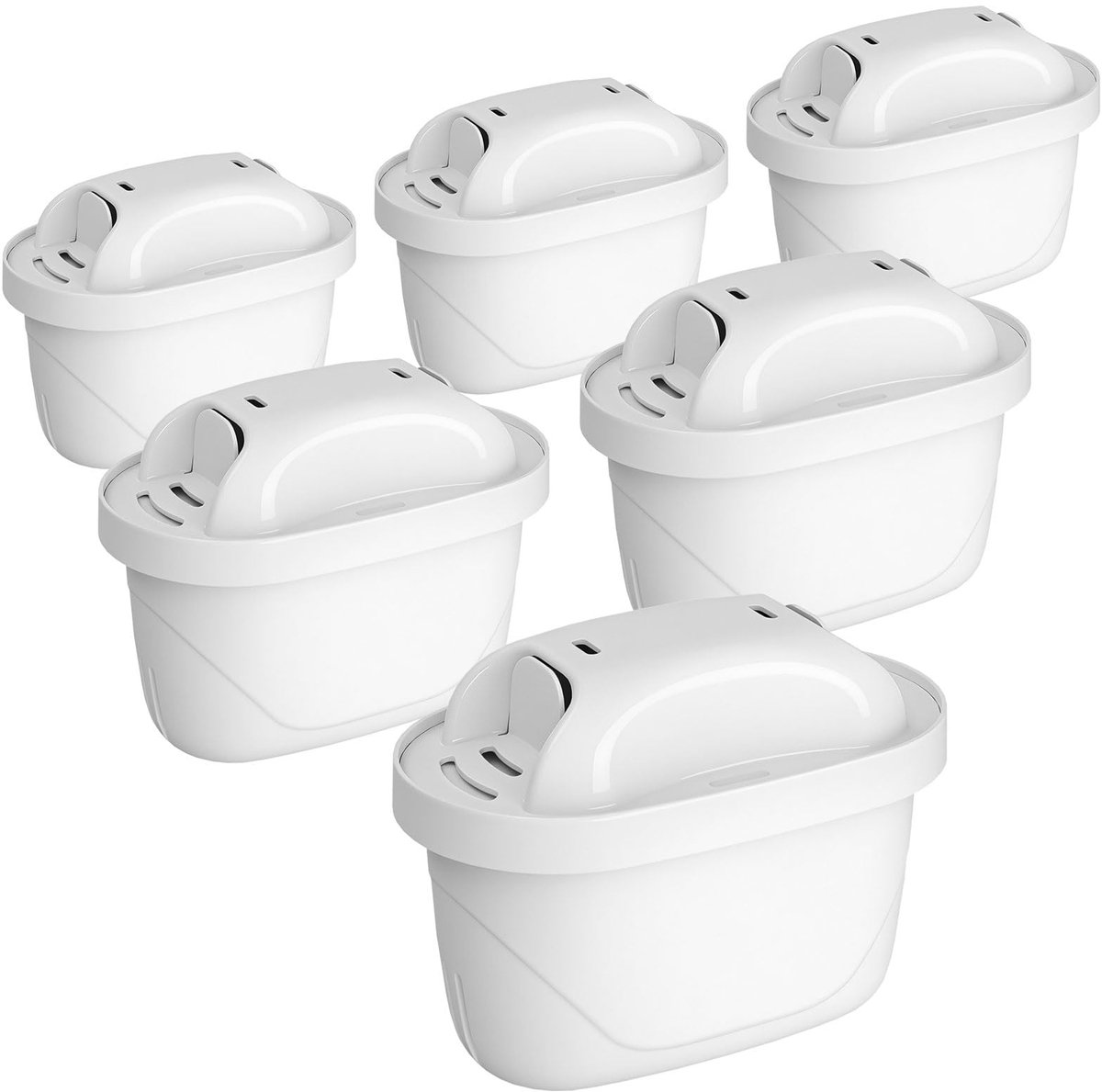 SnelShoppen - Waterfilterpatronen 6 stuks, vervangingen voor Maxtra+ en Maxtra Pro, filtert PFAS, chloor, kalk, metalen, TÜV SÜD, NSF-gecertificeerd