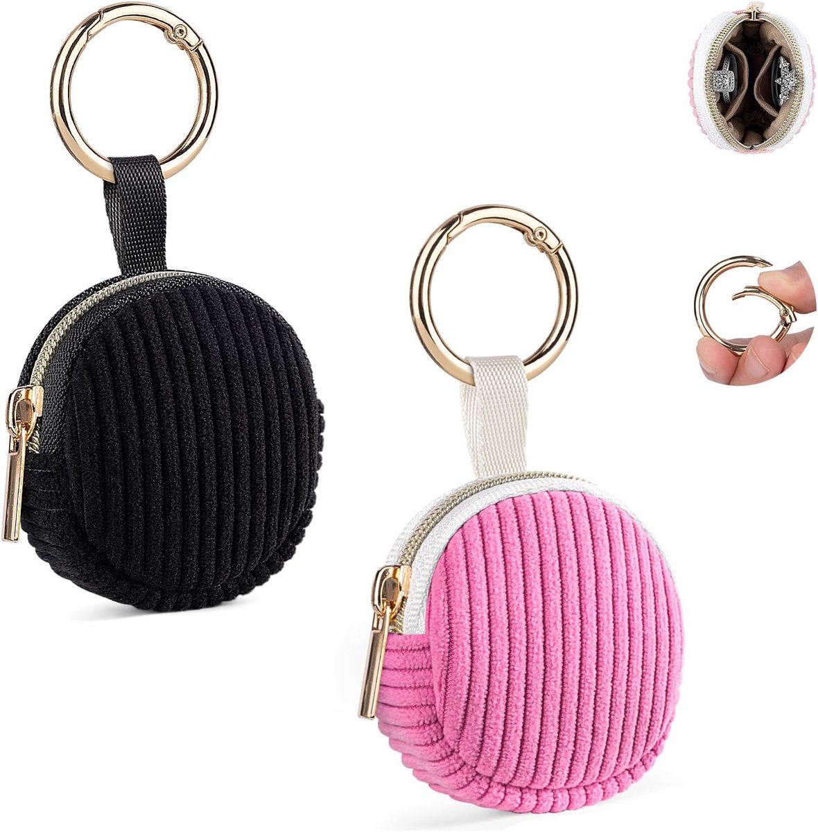 SnelShoppen - 2 Stuks Sieraden Dozen Kleine Reis Sieradenbox Draagbare Sieraden Tas voor Meisjes Decoratieve Opbergdoos voor Vrouwen Sieraden Organize