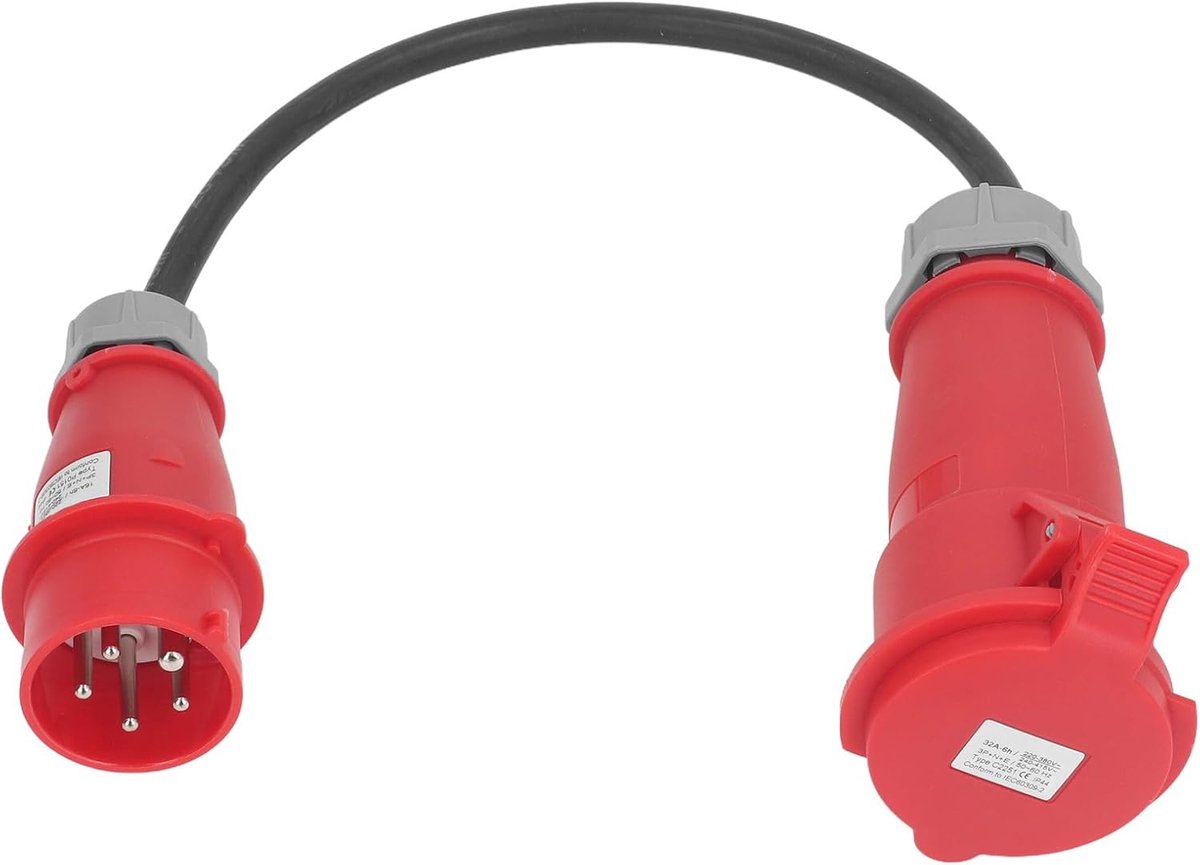 SnelShoppen - 32A naar 16A CEE Adapter, IP44 Waterdichte 5 Pin CEE Stekker, Geschikt voor Buiten, Camping, Tuin en Bouwplaatsen