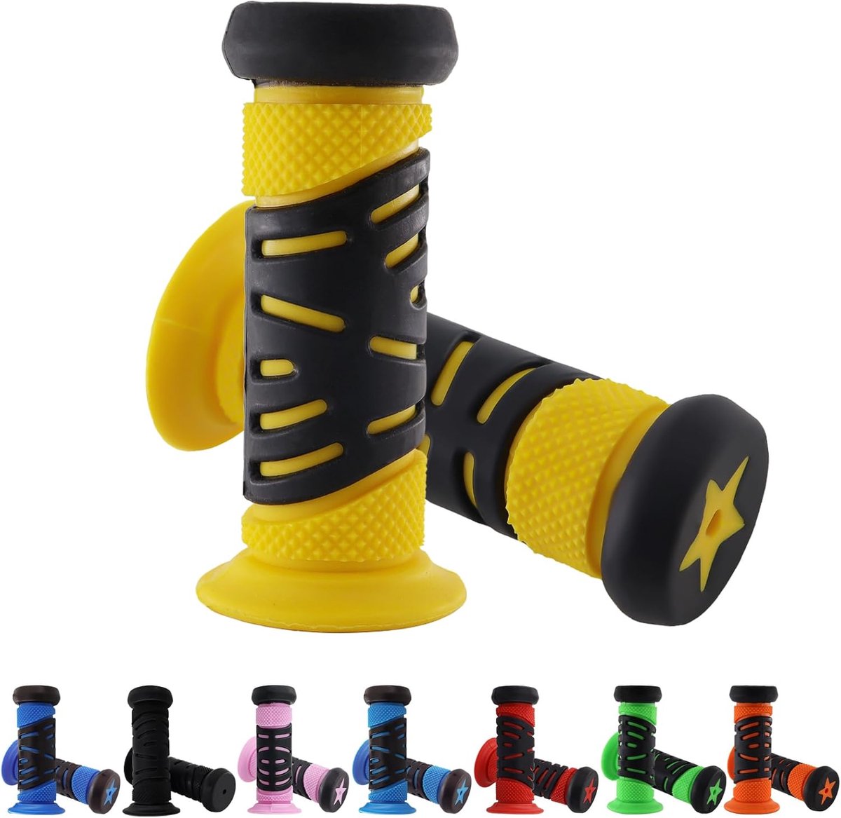 SnelShoppen - Kinder Fietshandvatten - Veiligheid door Impact Bescherming - 22mm Caliber - 95mm Lengte - Rubber Handvatten voor Fiets, Scooter, Balans