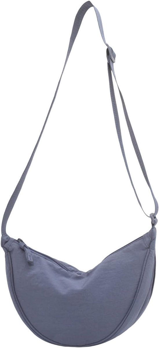 Dames Halve Maan Nylon Crossbody Tas – Verstelbare Band, Lichtgewicht Hobo Schoudertas – Casual Zachte Halve Maan Crossbody Tas, Geschikt voor Dagelijks Winkelen en Reizen