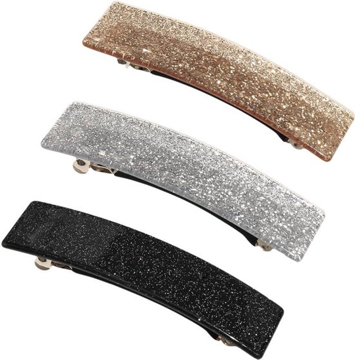 Set van 3 elegante haarspelden voor dames en meisjes met rechthoekig design