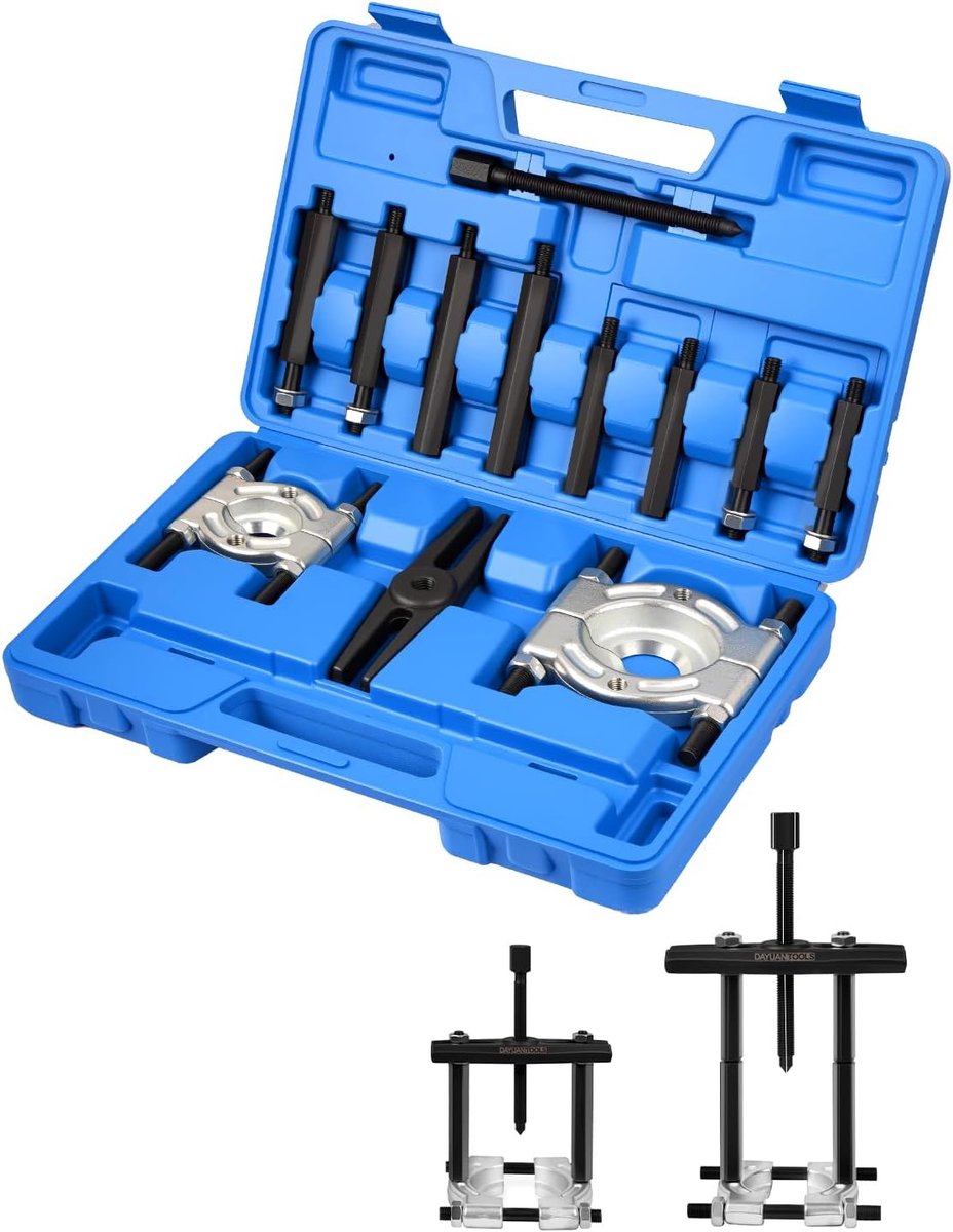 SnelShoppen - 12-delige lager trekker set - 5 ton capaciteit - veelzijdige lager scheider - bar-type lager splitserset - ideaal voor voertuigen, ATV's