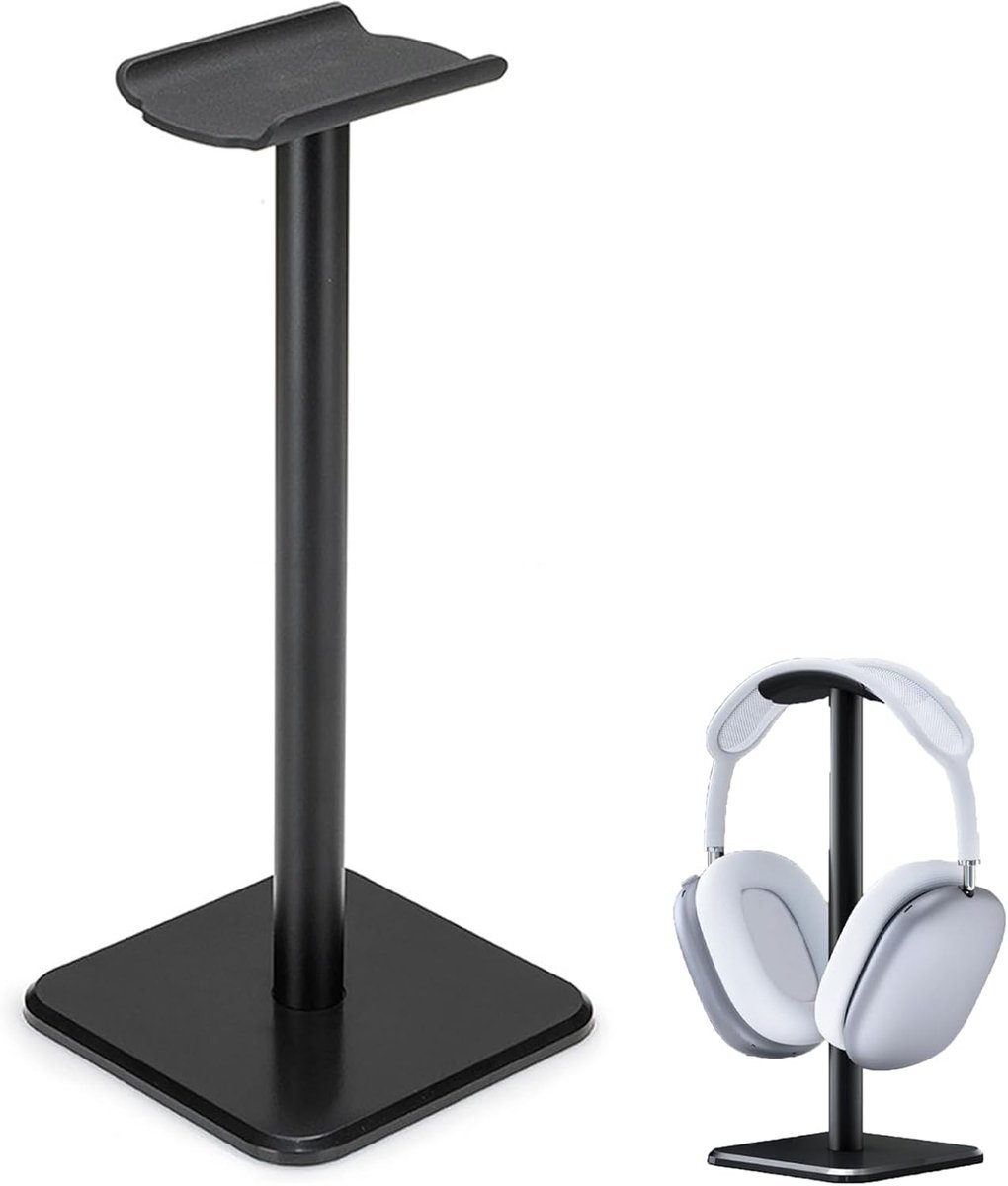 SnelShoppen - Headset Rack Aluminium, Afneembare Hoofdtelefoonstandaard voor Over Ear, Geschikt voor Gaming Hoofdtelefoons, Minimalistisch Zwart Desig