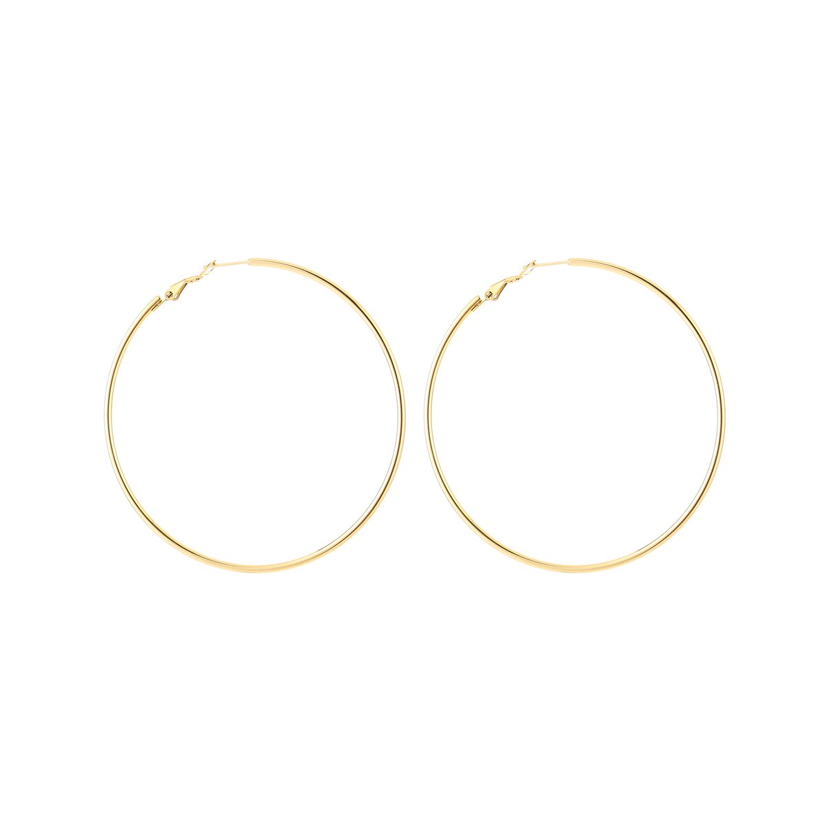 Stainless Steel Klassieke Large Basic Hoops (68mm) – Elegante & Tijdloze Oorringen – RVS - Goud