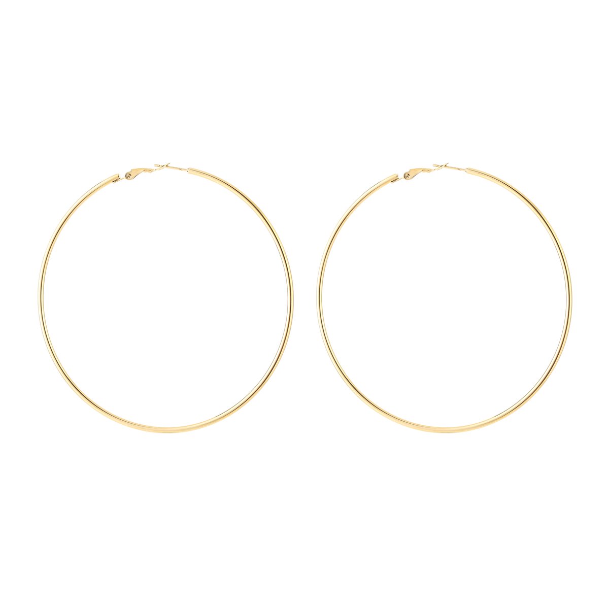 Stainless Steel Klassieke Large Basic Hoops (80mm) – Elegante & Tijdloze Oorringen – RVS - Goud