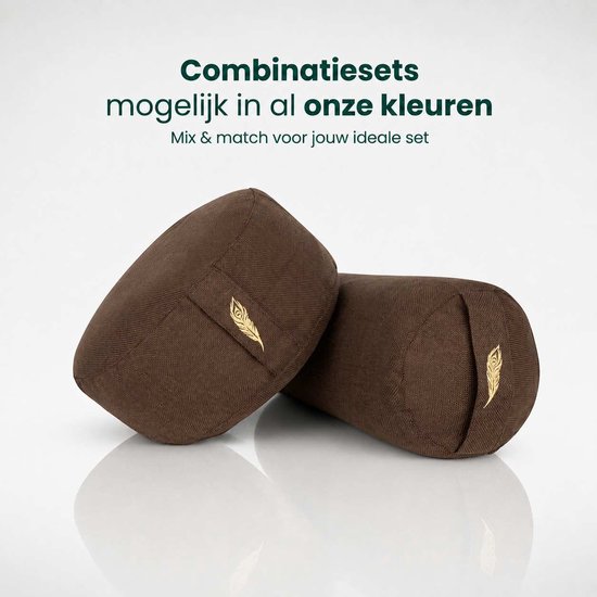 MindBaas - Meditatiekussen - Eco - Rond - Bruin - Dubbel Gestikt - 15 x 33 cm (hoogte x diameter) - Yoga kussen - Yogakussen - Zit Poef - Zitkussen - Vloerkussen van MindBaas — afbeelding 3
