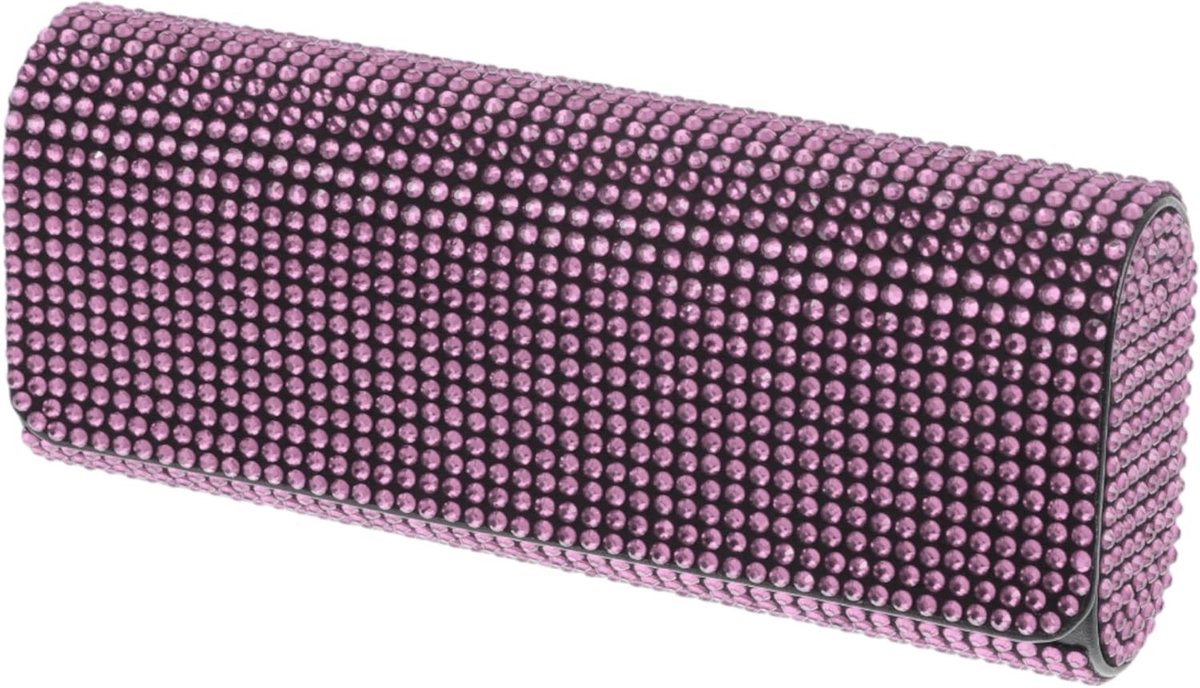 Universele Zonnebril Case met Magnetische Sluiting - Luxe Opbergdoos voor Brillen, Leer en Strass, 16x7.5cm, Ideaal voor Bescherming en Stijl