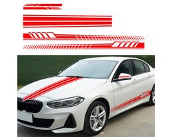 Auto Sport Zelfklevende Racing Sticker Rood - UV-Bestendig Vinyl Folie - Waterafstotend En Scheurvast - Blasenvrije Montage - Universeel Voor Autocarrosserie En Decoratie
