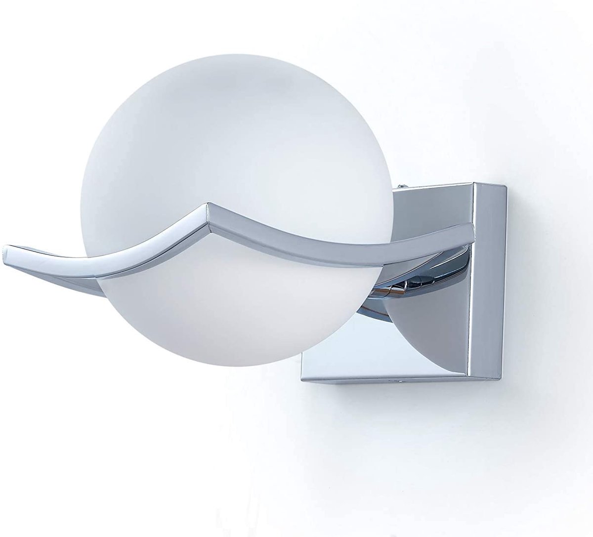 Riserva Wandlamp Chroom Kleur IJzer Glas Constructie E27 Lamphouder Max 60W Zonder Lamp Binnen Decoratieve Wandverlichting