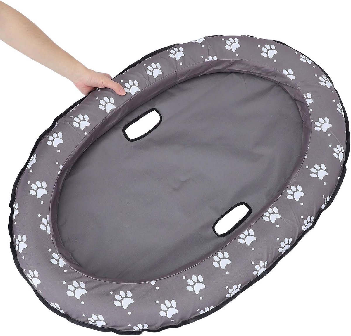 Honden Zwembadvlot - Opblaasbaar Dierenvlot voor Puppy's en Honden - Waterspeelgoed voor Strand Meer en Rivier - 90x65cm - Grijs