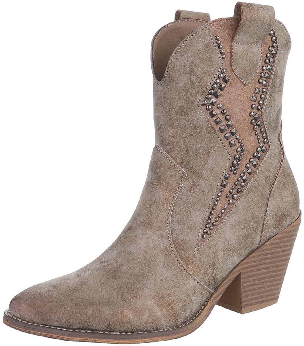 Enkellaars - Studs en blokhak - Dames Mt:36