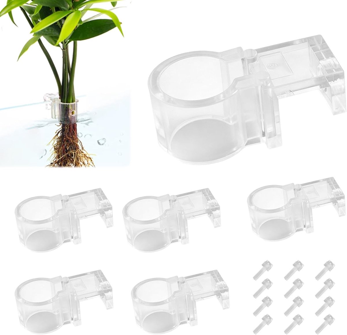 6 stuks herbruikbare plantenhouders voor aquaria, ideaal voor waterplanten, aquascaping en plantengroei, 5,1 x 2 cm