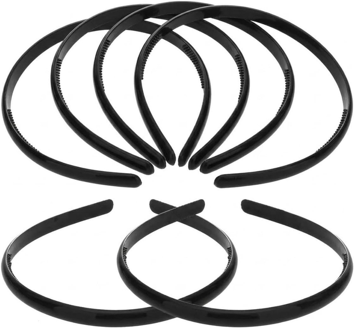 Zwarte Haarbanden van 5mm Breed voor Dames en Meisjes, Glanzend en Schmal, Perfect voor DIY Haarschmuck en Kopfschmuck Unisex
