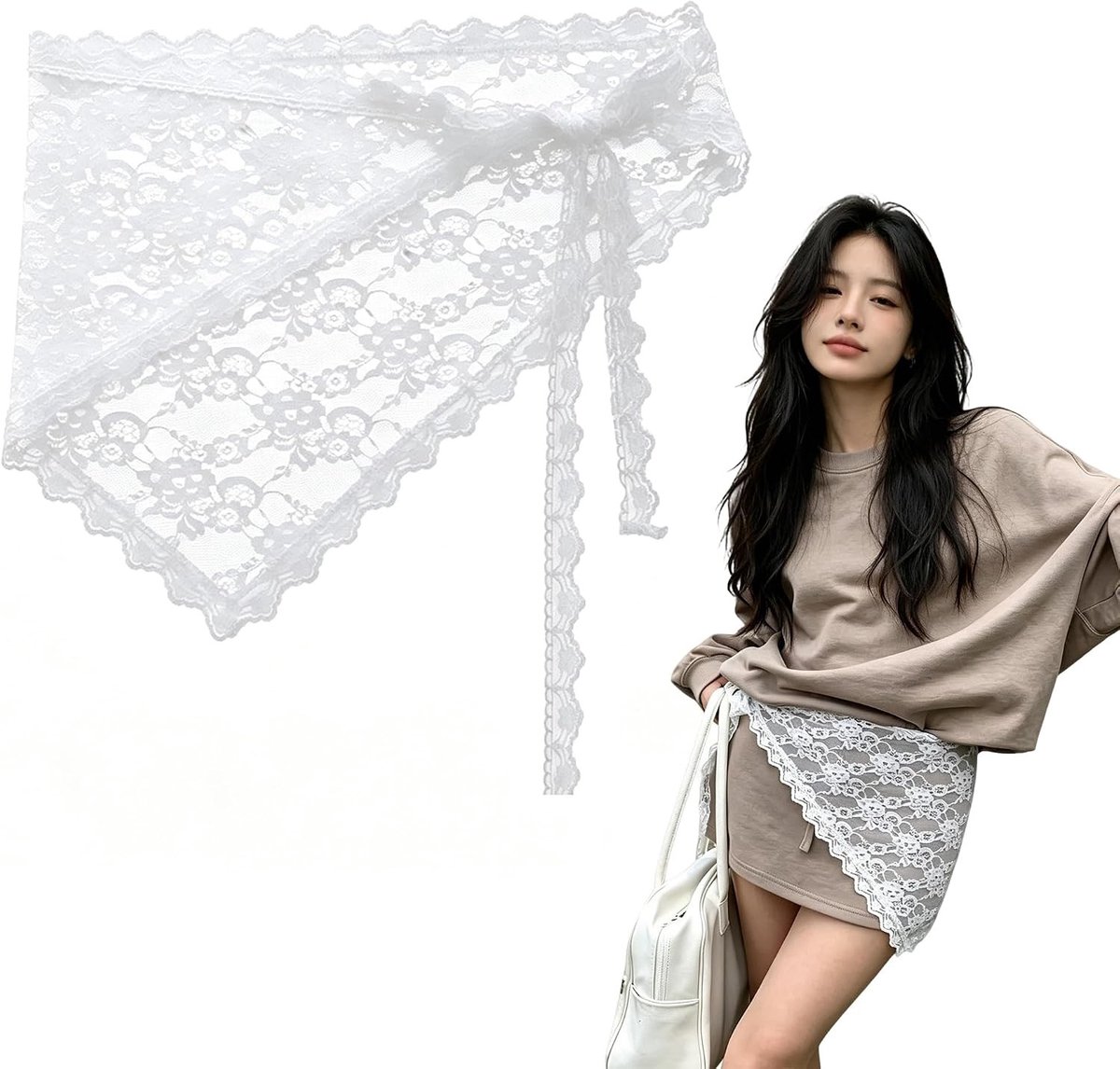 Elegante doorzichtige gelaagde rok voor dames van bloemenkant, ideaal voor strandfeesten en als cover-up