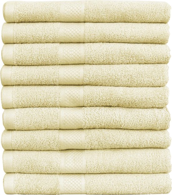 Katoenen Handdoeken Crème – Set van 6 Stuks – 50 x 100 cm