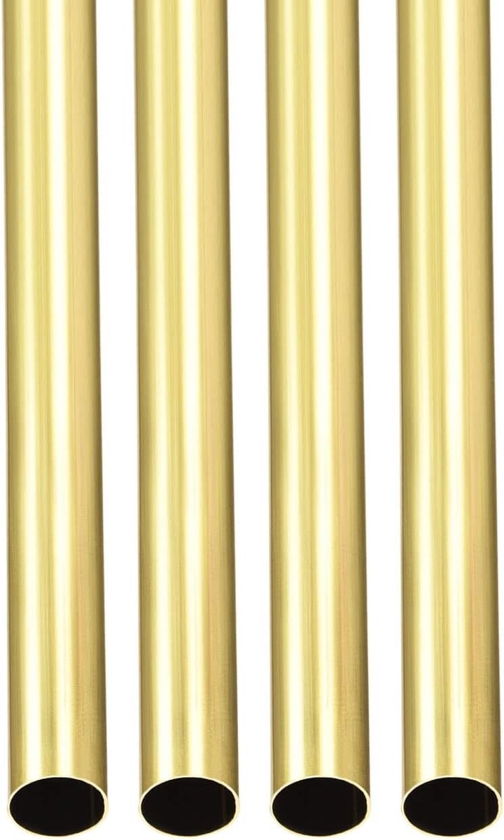 7mm x 0.2mm x 300mm Messing Buis - 4 Stuks - Geschikt voor Machine Apparatuur, Creatief Handwerk en Decoratieve Lijsten - Ronde Metalen Buizen