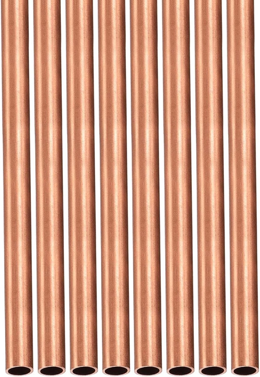 3mm x 0.25mm x 300mm Koperen Buizen - 8 Stuks - Geschikt voor Machinebouw, Doe-Het-Zelf Projecten en Decoratieve Lijsten - Ronde Metalen Buizen