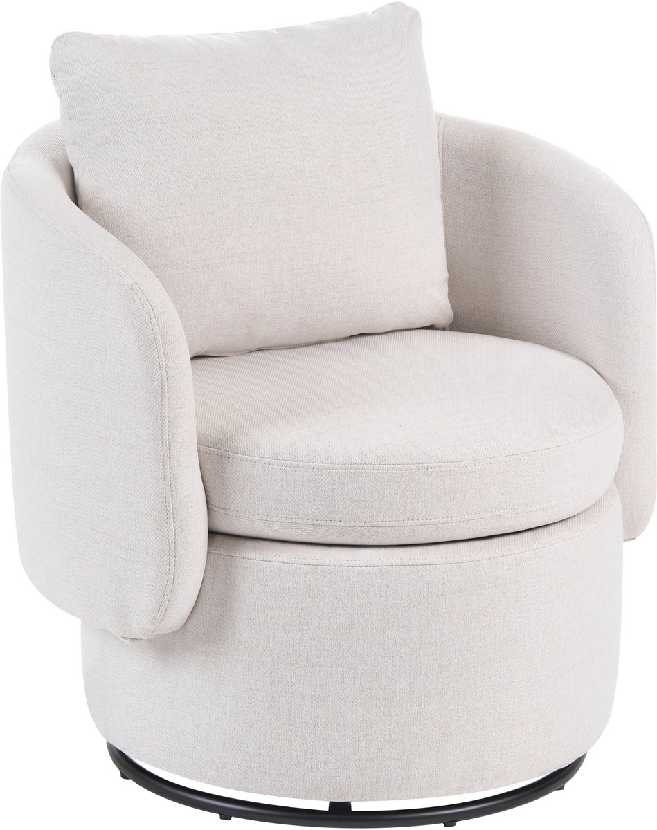 HORSENS - Draaifauteuil - Gebroken wit - Polyester