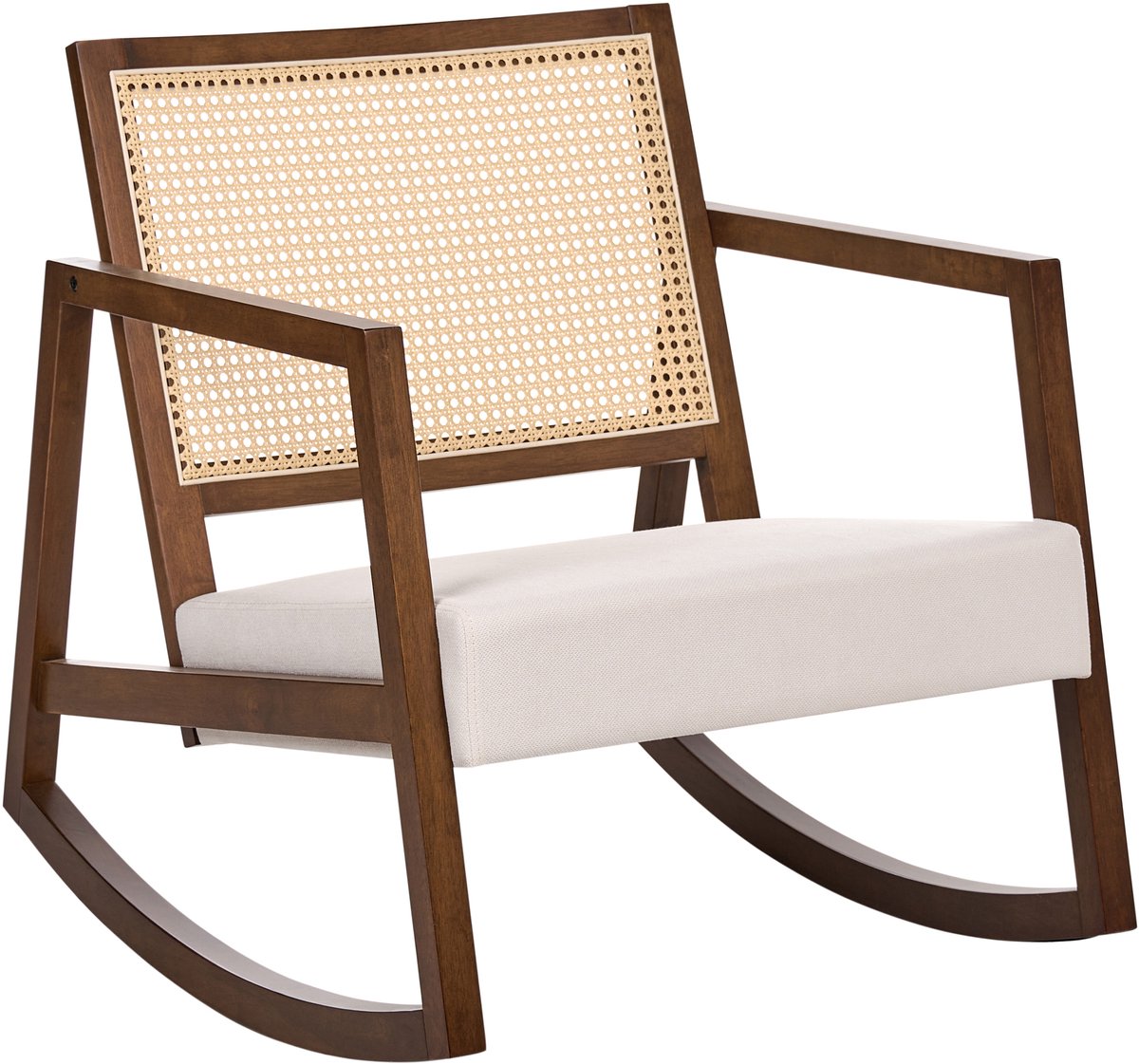 LEIDY - Schommelstoel - Bruin/Lichtbeige - Stof