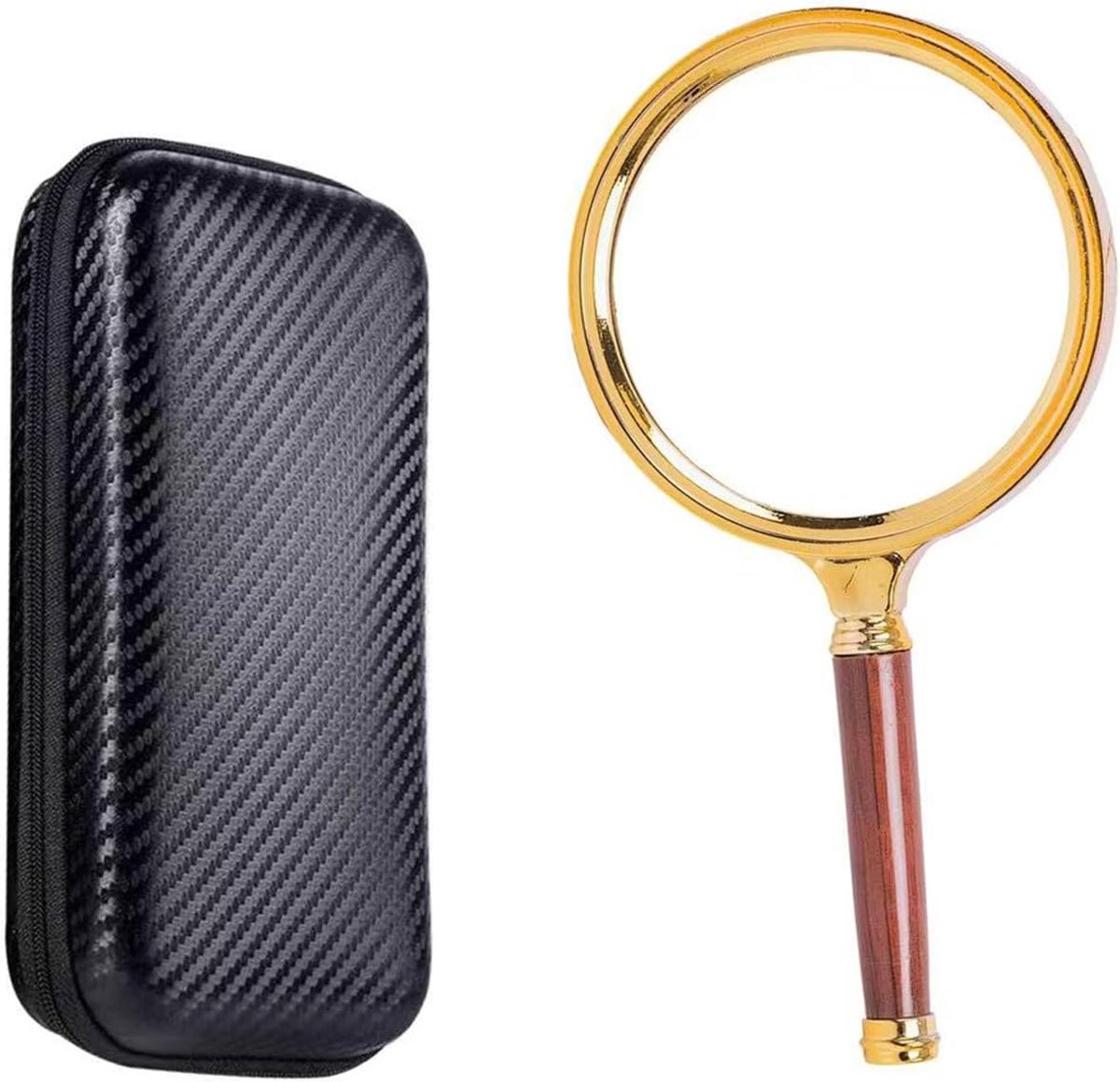 SnelShoppen - Handheld Vergrootglas 60mm - 15x Vergroting met Houten Handvat - Geavanceerd Optisch Glas voor Thuis, Lezen, Elektronische Reparatie - I