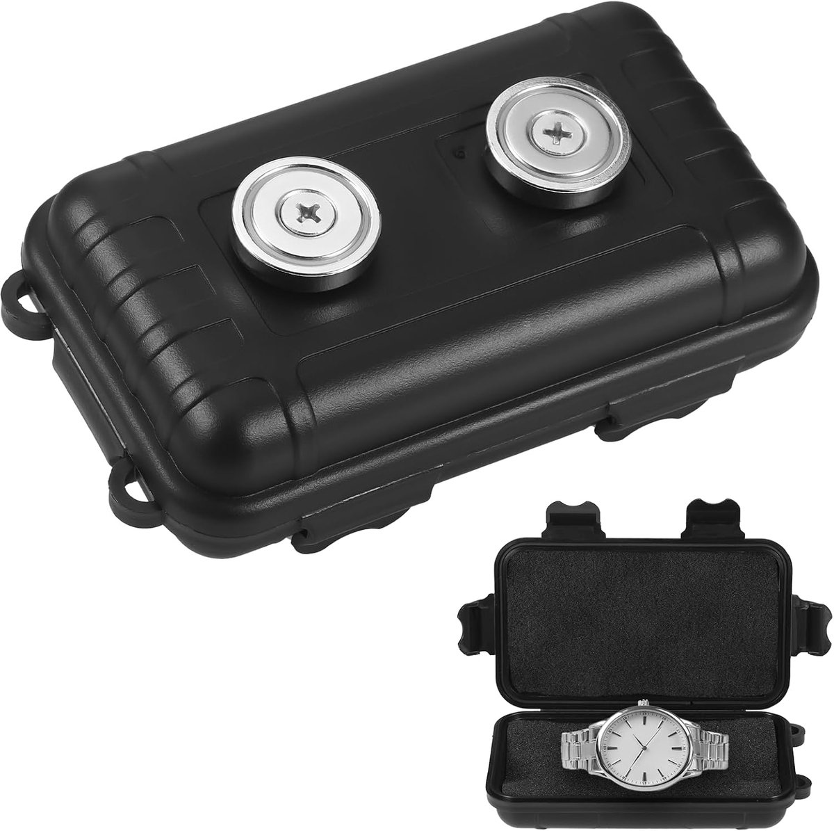 SnelShoppen - Hidden Key Cabinet - Waterdichte Magnetische Sleutelkast voor Buiten, Zwart, Ideaal voor Reis en Outdoor Activiteiten