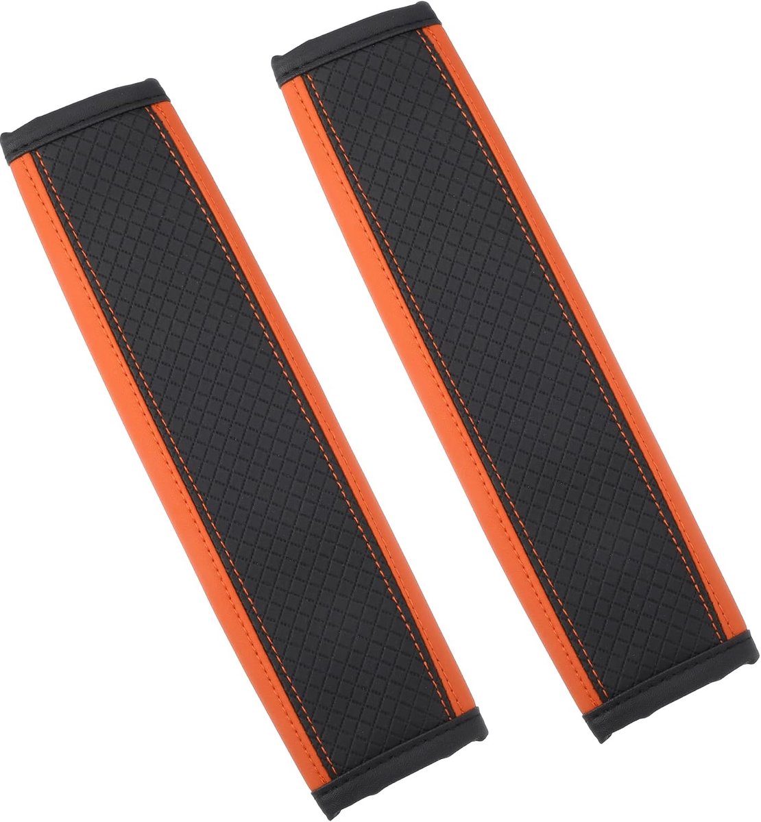 SnelShoppen - 2 Stuks Auto Veilige Zitting Gordel Kussen Schouderpad Leer - Comfortabel en Stijlvol voor Auto, Motor, Vrachtwagen, Universeel - Zwart