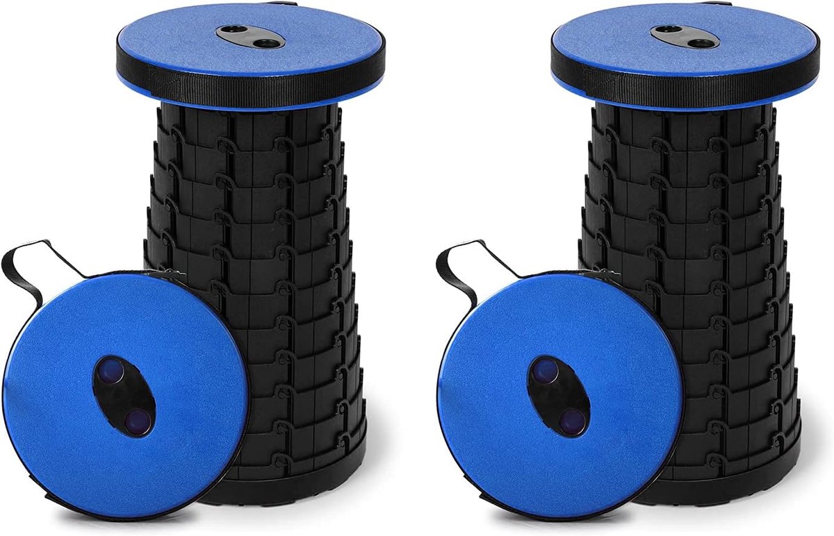 SnelShoppen - Set van 2 Opvouwbare Camping Stoelen - Hoogte Verstelbare Telescopische Stoelen - Lichtgewicht Buitenstoelen voor Camping, Picknicks, Vi