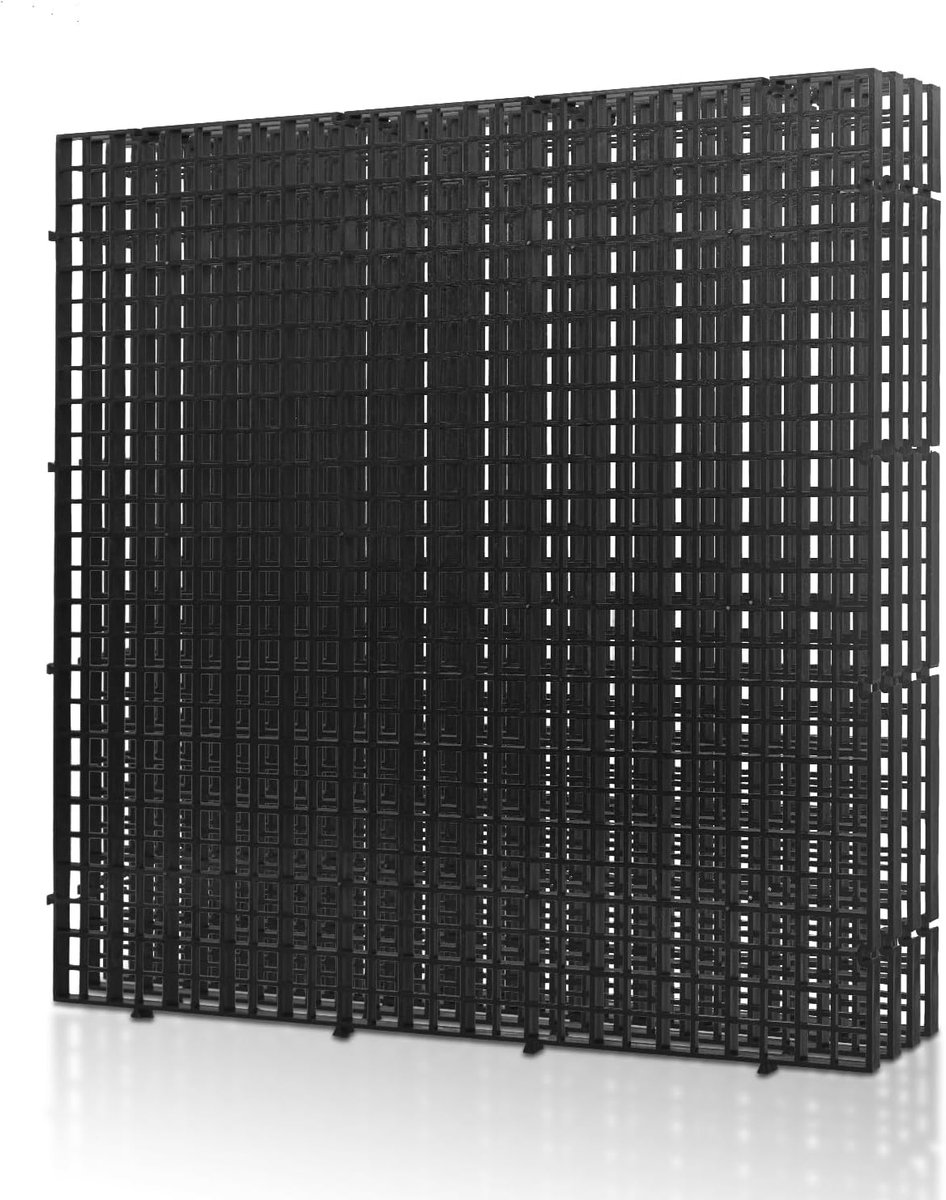 SnelShoppen - Pack van 4 30x30 cm Plastic Aquarium Grate - Aquarium Divider, Egg Crate voor DIY Filtratie en Bodembescherming in Aquascaping (Zwart)