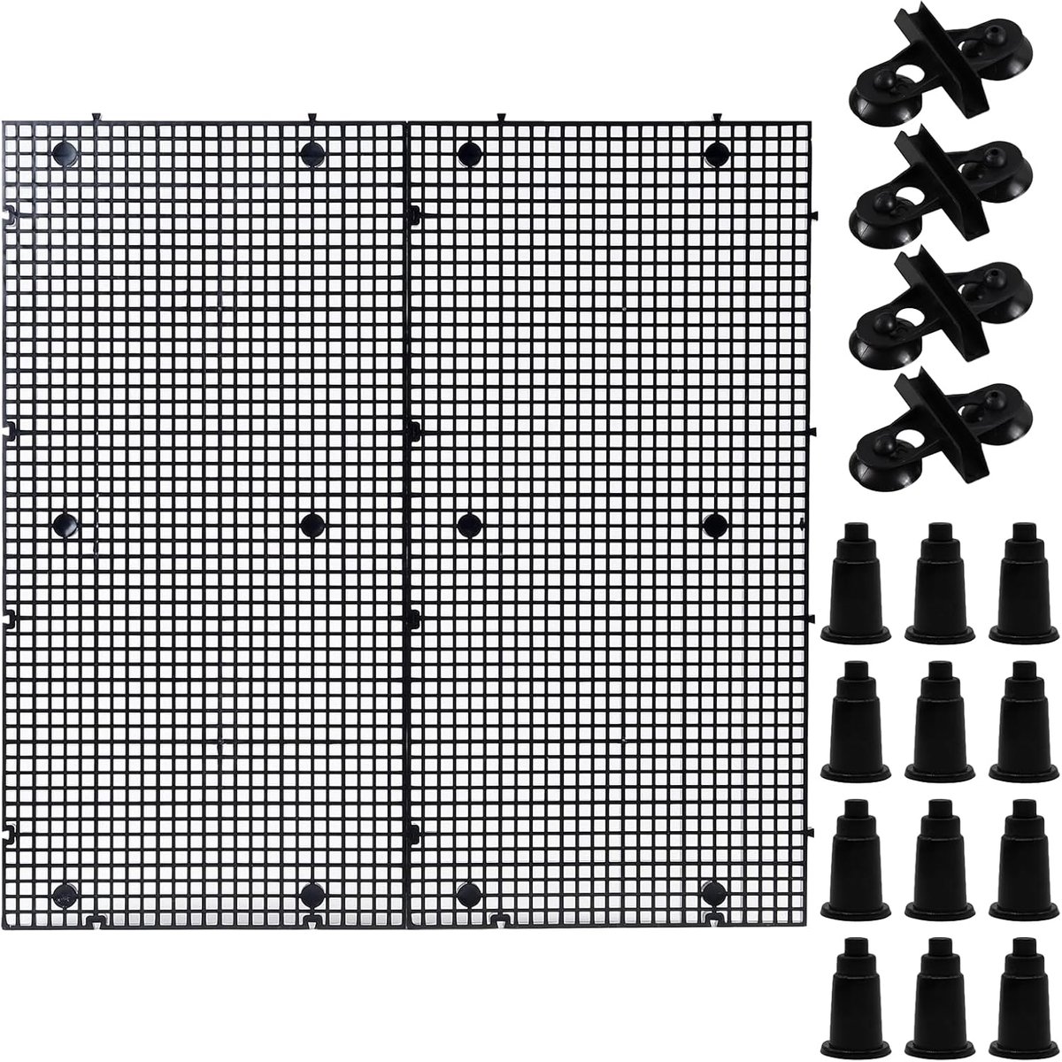 SnelShoppen - 2 Stuks 15 x 30 cm Aquarium Scheidingswanden, Hoge Dichtheid, Plastic Aquarium Rooster met Beugels en Zuignappen, Voor DIY Filtratie en