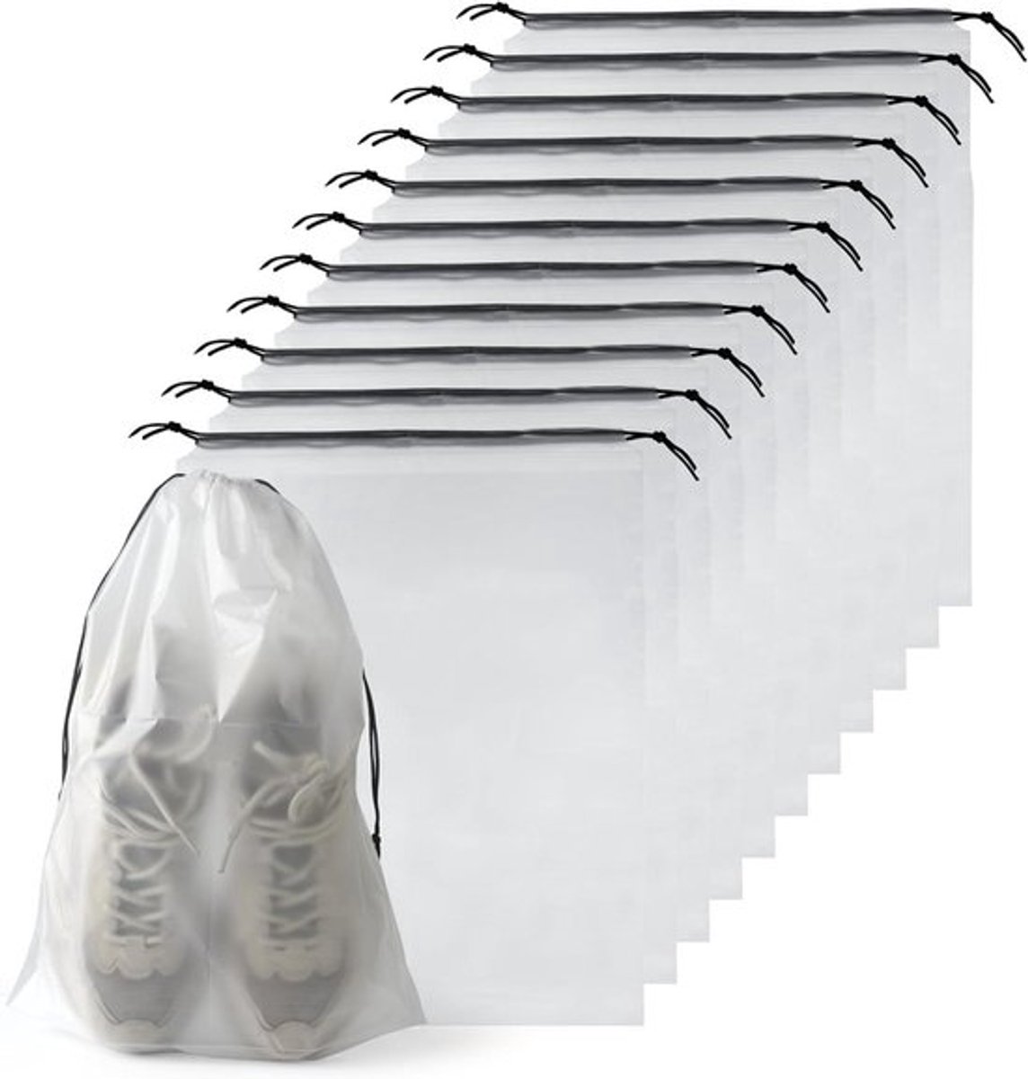 12 delige set Schoenentassen voor Reizen met Trekkoord en Waterdichte Stofdichte Organizer voor Schoenen - Vrouwen Mannen Accessoires