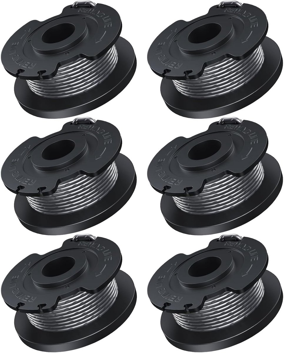 SnelShoppen - Vervangspoel Ø 1.6 mm - 5 m Lengte Geschikt voor Draadmaaiers - 6 Stuks Nylon Grastrimmer Spoel - Perfect voor Tuinonderhoud