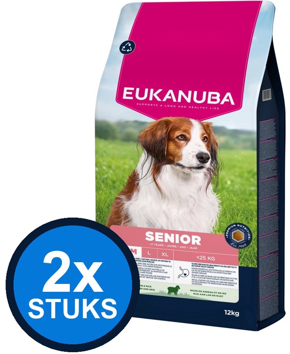 2x Eukanuba - Life Care dog senior small/medium lamb&rice 12kg