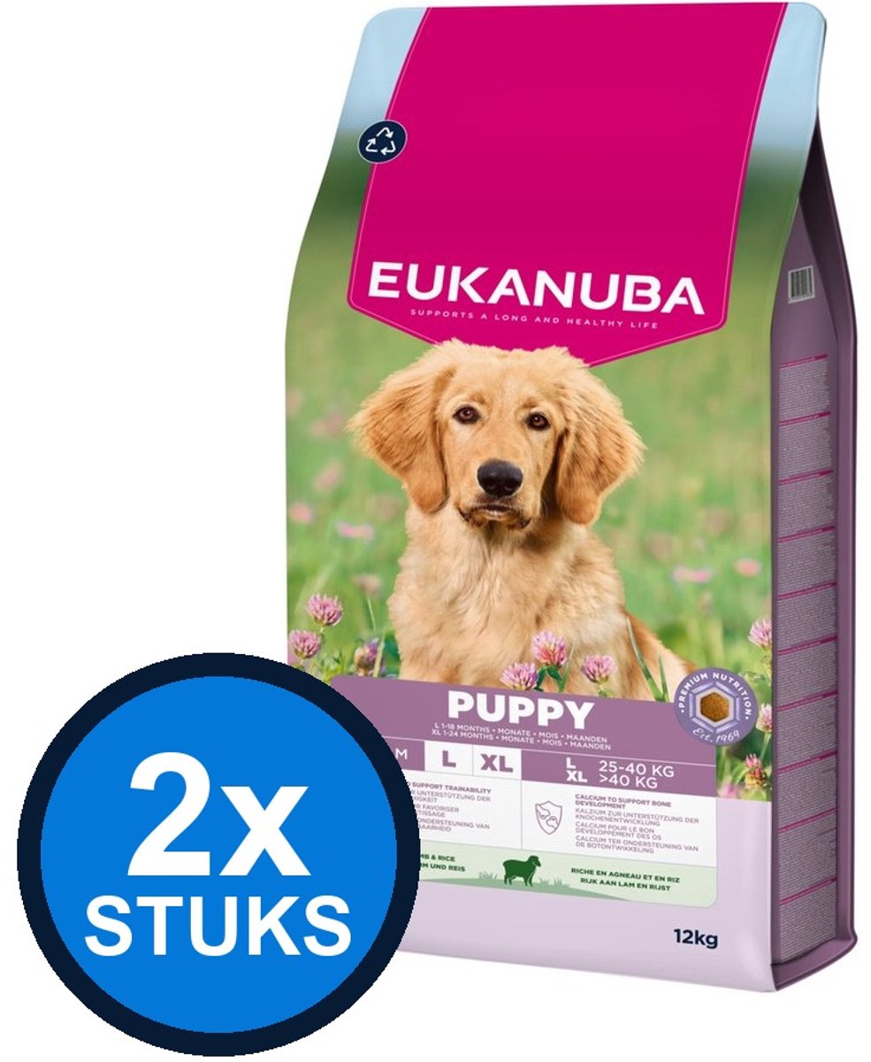 2x Eukanuba - Life Care dog puppy&junior large lamb&rice 12kg