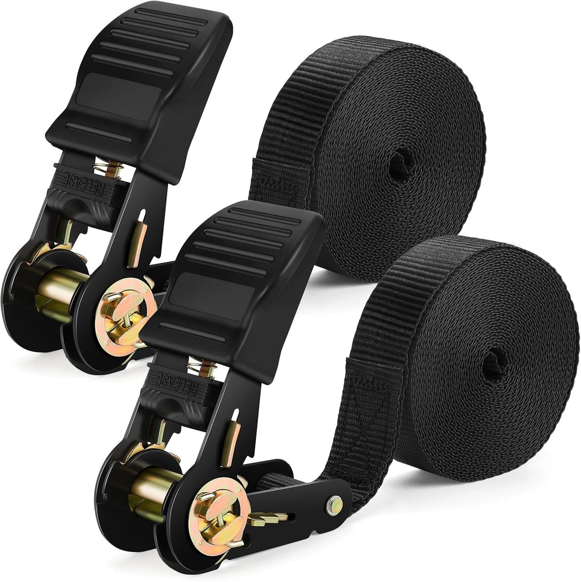 SnelShoppen - Heavy Duty Palm Straps 2-Pack 6M x 25mm Spankettingen met Cam Buckle voor Motorfiets, Auto, Trailer en Huishoudelijk Gebruik