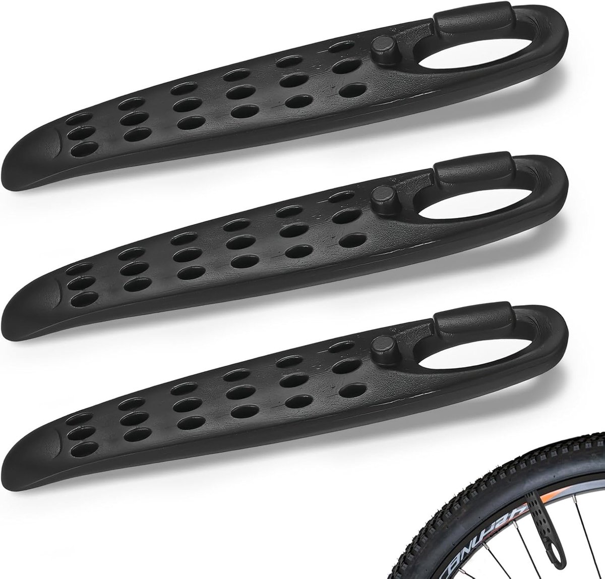 SnelShoppen - Tyre Light Set - 3 Robuuste Fietshandels van Hoogwaardige Kunststof, Ergonomisch Ontwerp voor Veilig Banden Verwisselen - Geschikt voor