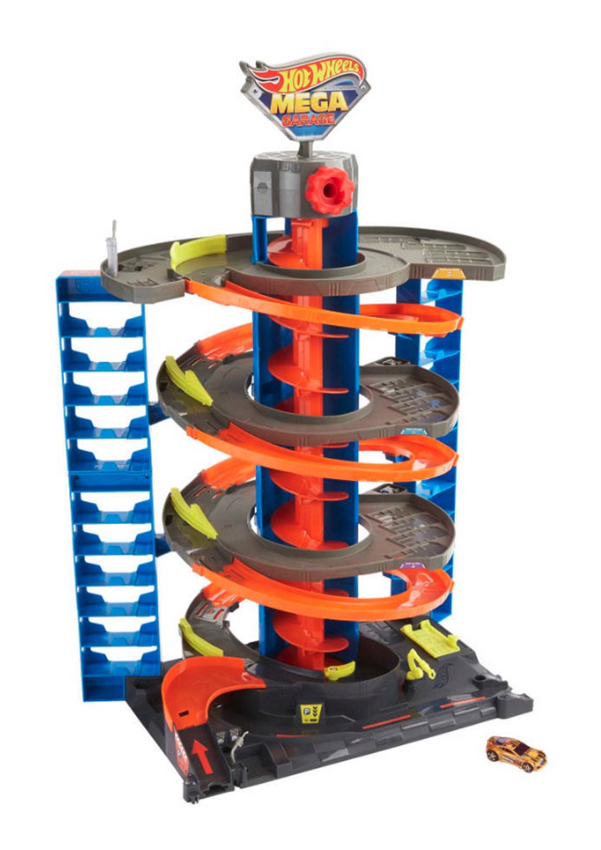 Hot Wheels City - Mega Garage met Racebaan - Hoogte 72 cm - Inclusief 1 Auto - Grote Parkeergarage met Lift en Racebanen en Parkeerplaatsen - Speelgoed vanaf 3 Jaar - Hotweels - Hotwheels Premium - Speelgoed Auto's - Speelgoed Autos Jongens Autootjes — afbeelding 8