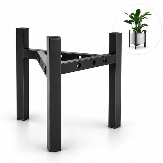 BOTC Plantenstandaard - Verstelbare Plantenrek - Plantentafel - Ø 23.5 tot 33.5cm - Bloemenstandaard - Zwart