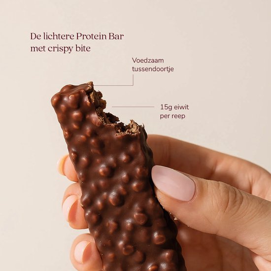 Cabau - Crispy Bars - Chocolate Brownie - Eiwitreep met 15 g Proteïne per Reep - Glutenvrij, Vezelrijk & Laag in Suiker - Box van 8 Stuks van Cabau — afbeelding 2