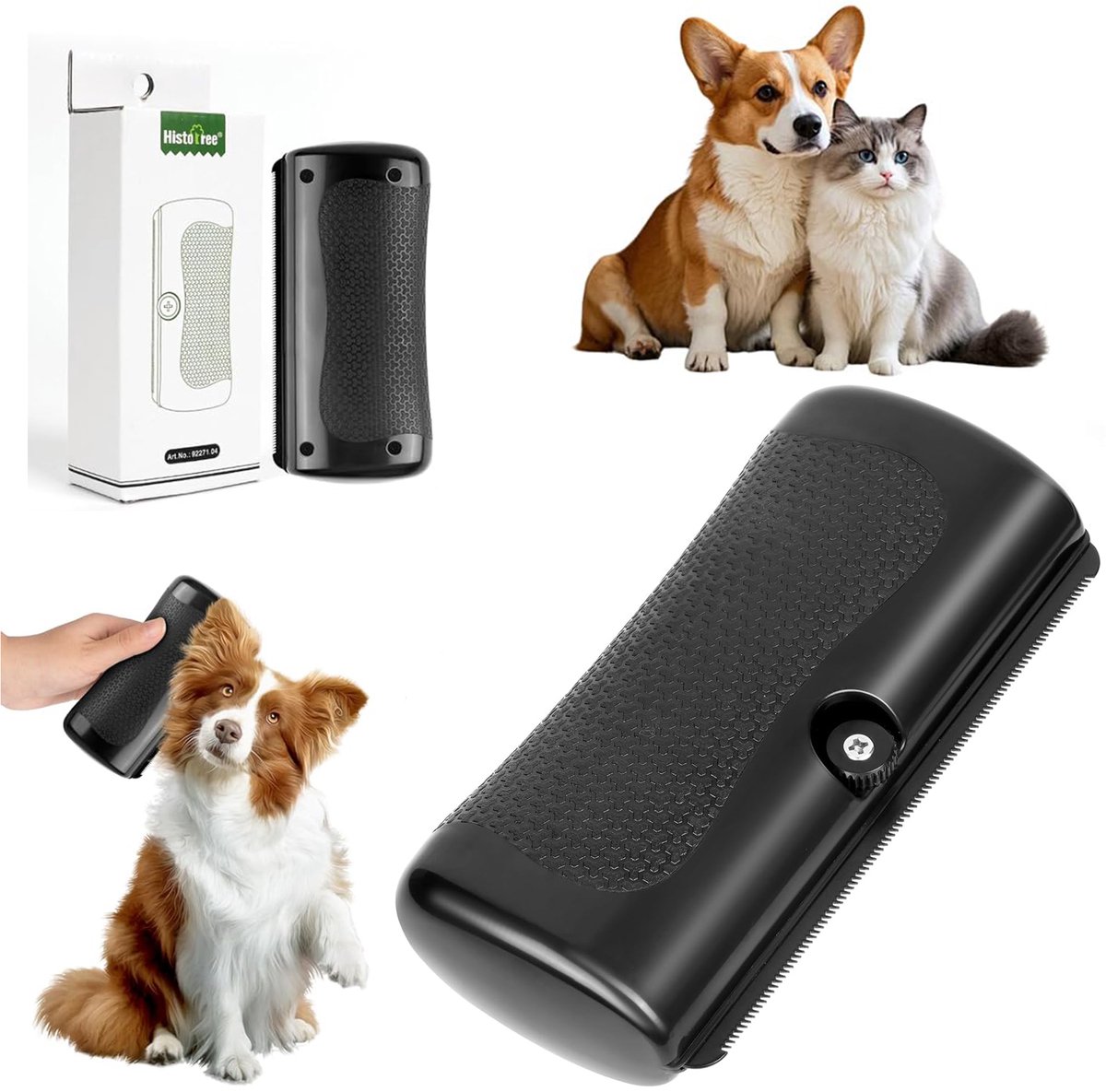 kattenborstel & Hondenborstel - Huisdierverzorgingsborstel - Ontharingsborstel - Ontharingskam voor Huisdieren - Verzorgingskam voor Katten en Honden-Borstel hond