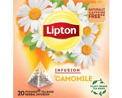 Lipton Infusion Camomile - 80 Piramide Theezakjes - Kamille Thee - 4 x 20 Zakjes - Voordeelverpakking