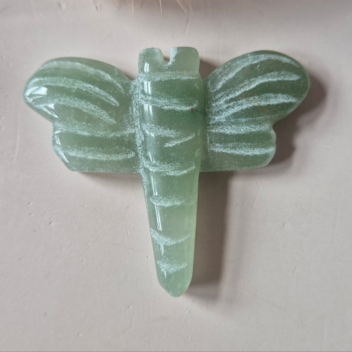 Groene Aventurijn Libelle 5 cm – crystal carving in diverse steensoorten Edelsteen