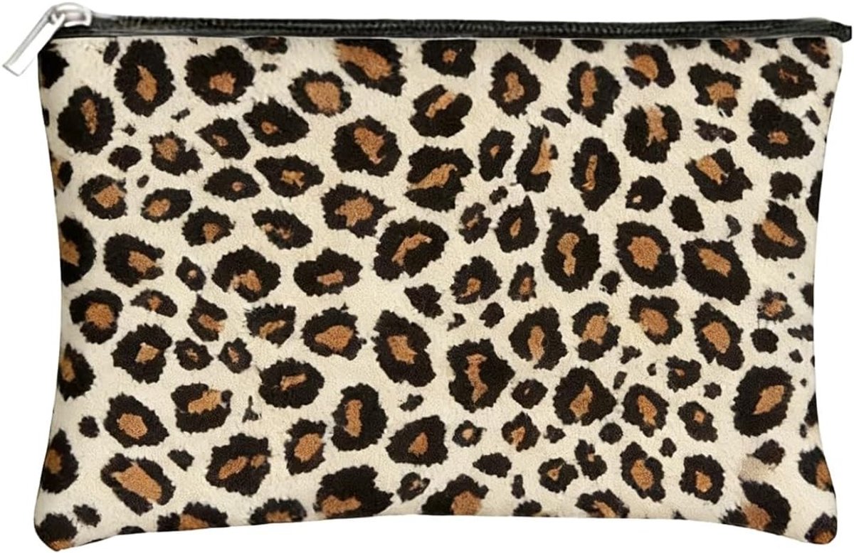 Grote Retro Opbergtas voor Dames - Luxe Cosmeticatas met Luipaardpatroon voor Reisaccessoires en Organisatie