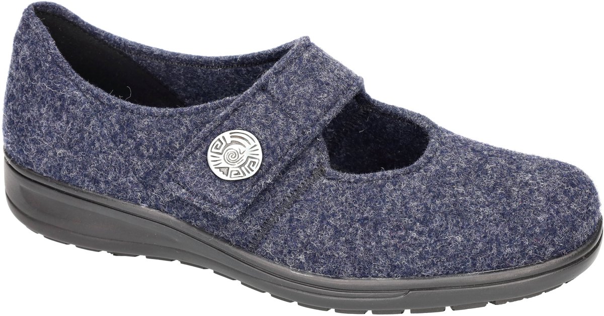 Solidus -Dames - blauw donker - pantoffels - maat 36.5