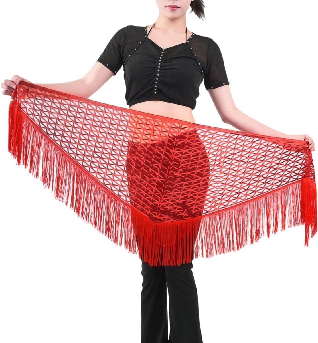 Glitterende Pailletten Tassel Dansrok voor Vrouwelijke Optredens - Shiny Fringe Belly Dance Rok voor Salsa, Tango en Latin Dansfestivals