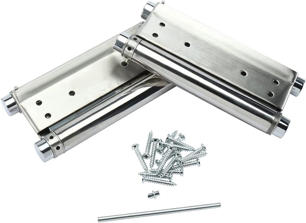Dubbele Actie Scharnieren voor Cafédeuren - RVS, 8 Inch, Zelfsluitend, 200mm, Perfect voor Salons en Restaurants