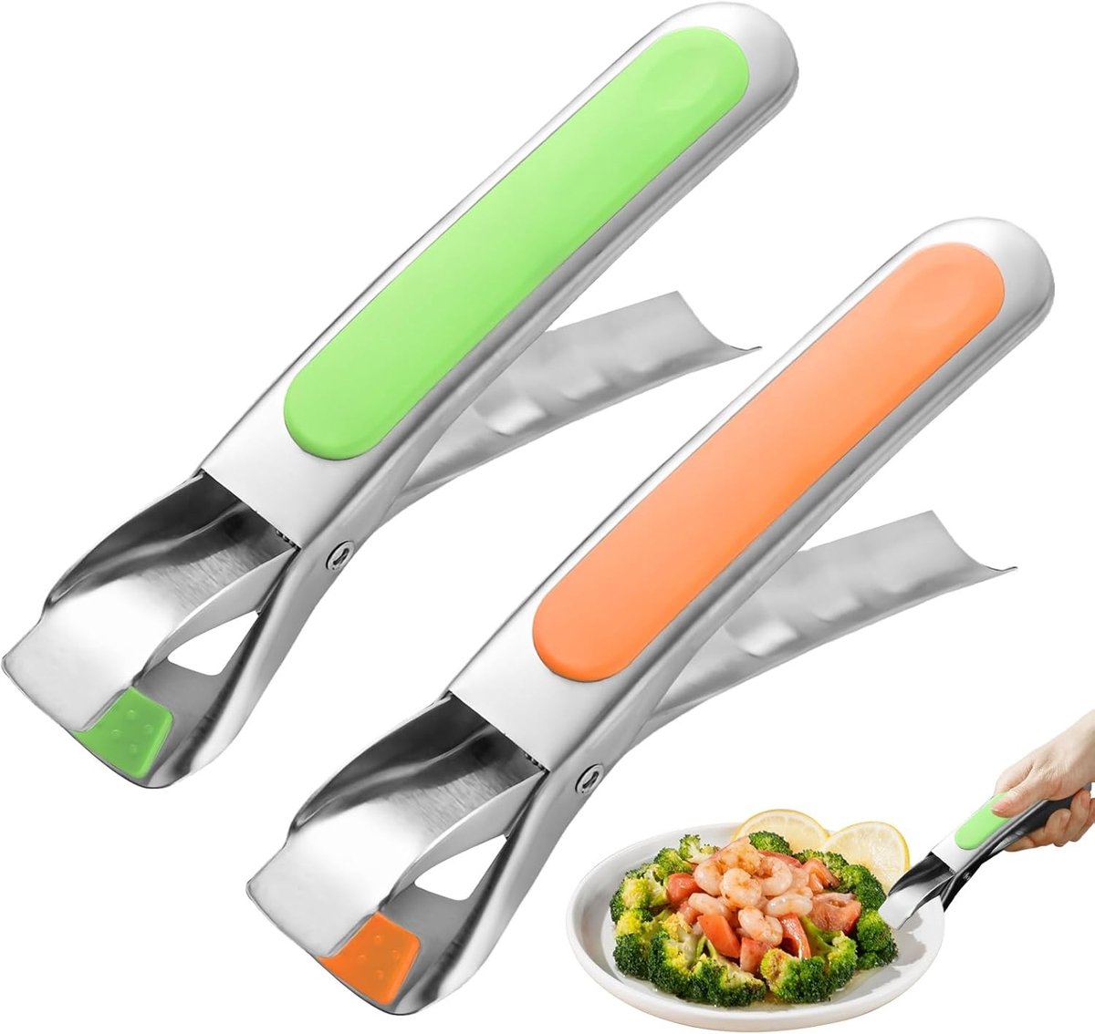 Verstelbare RVS Keuken Tangen met Antislip Handvat voor Oven, Airfryer en Pizzaschalen - Ideaal voor Heet Servies en Kookaccessoires