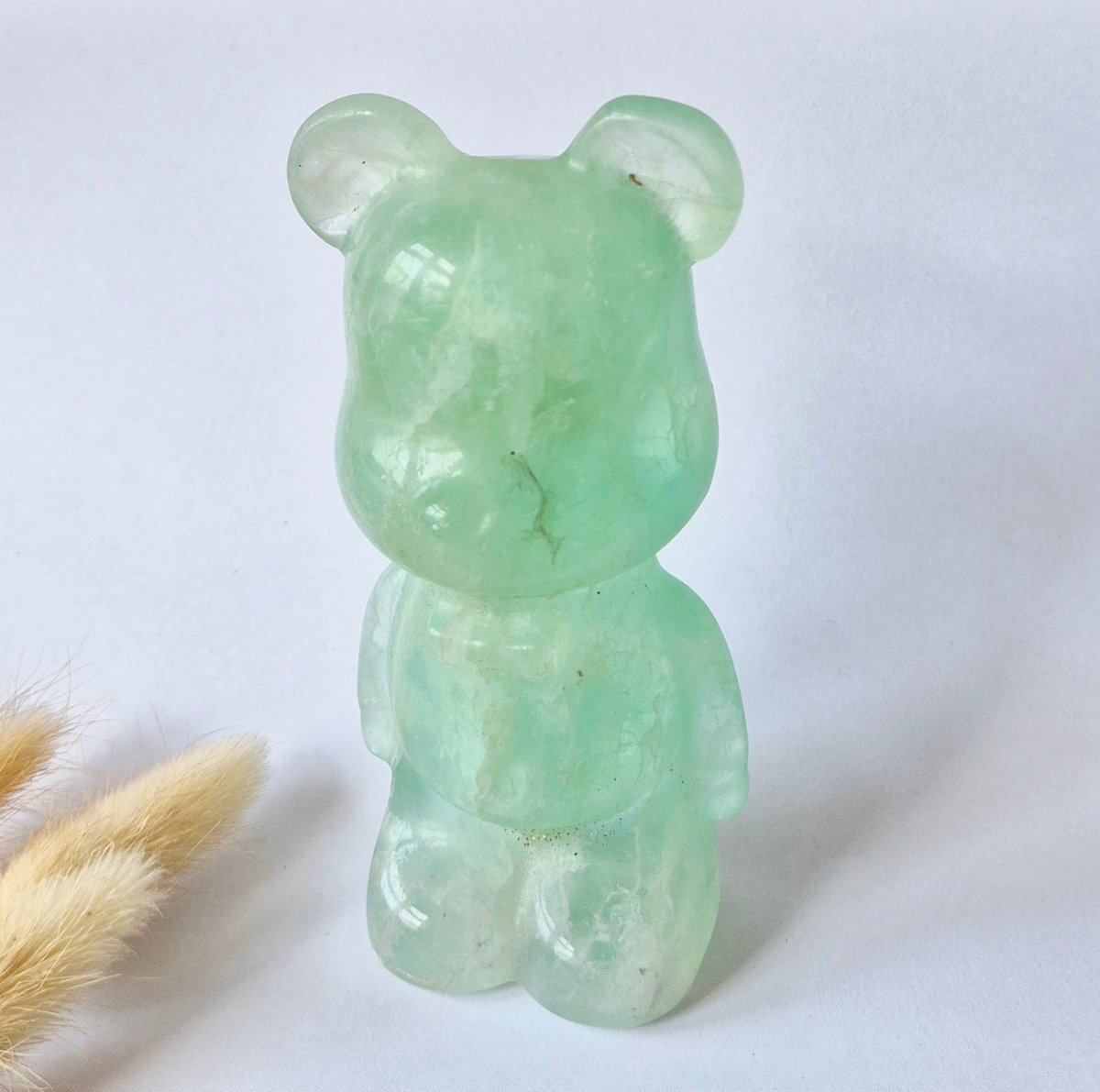 Groene Fluoriet Beer Carving – 12 cm – 508 gram
