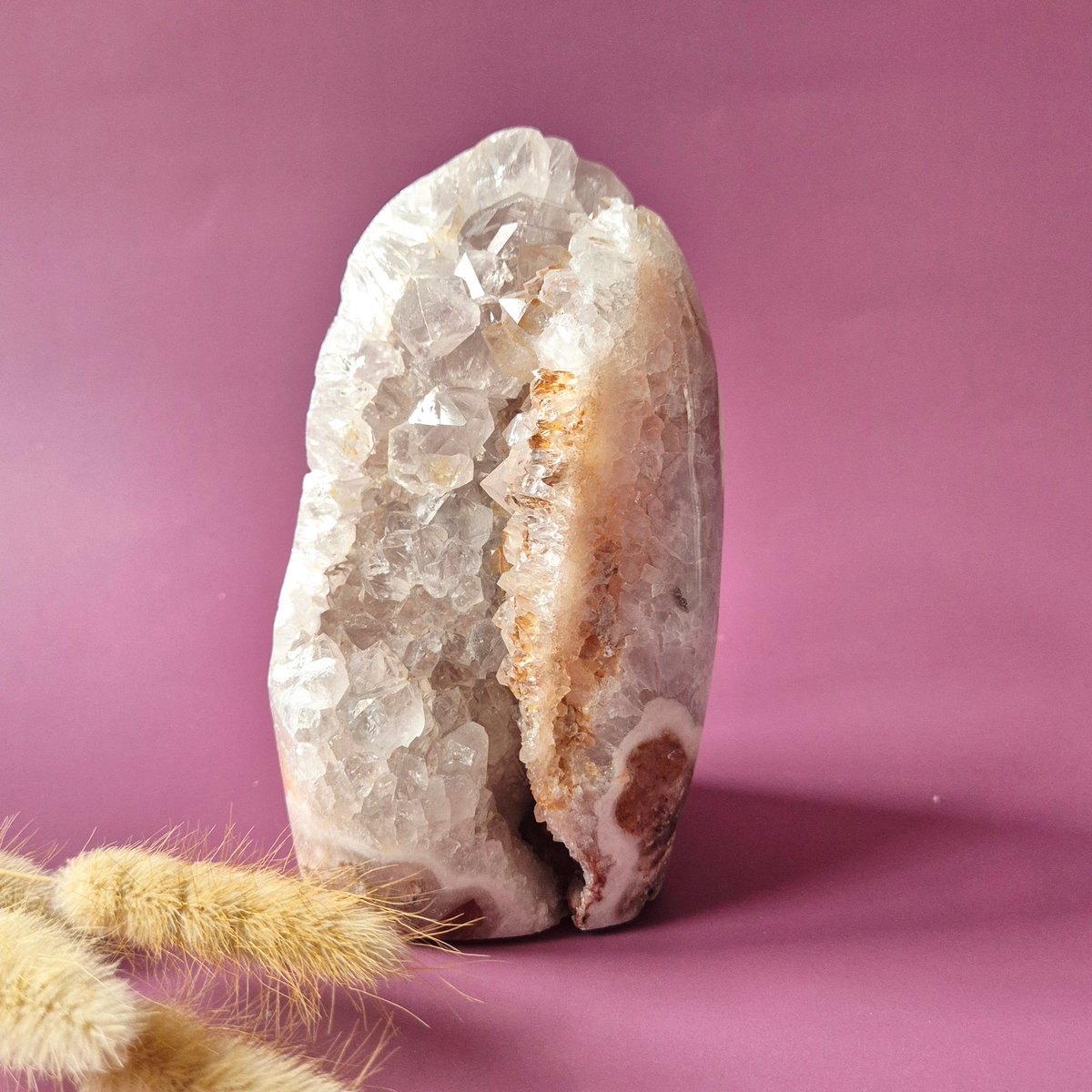 XL A+ Edelsteen Druzy Pink Amethist Geode Freeform van 1221gram Statement Piece
